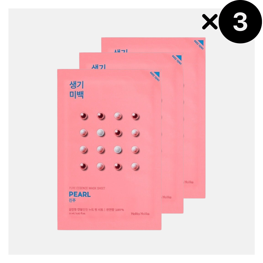 HOLIKA HOLIKA Pure Essence Mask Sheet - Pearl 3 pezzi