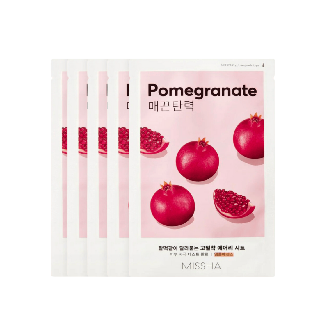 MISSHA Airy Fit Sheet Mask - Melograno, 5 pezzi