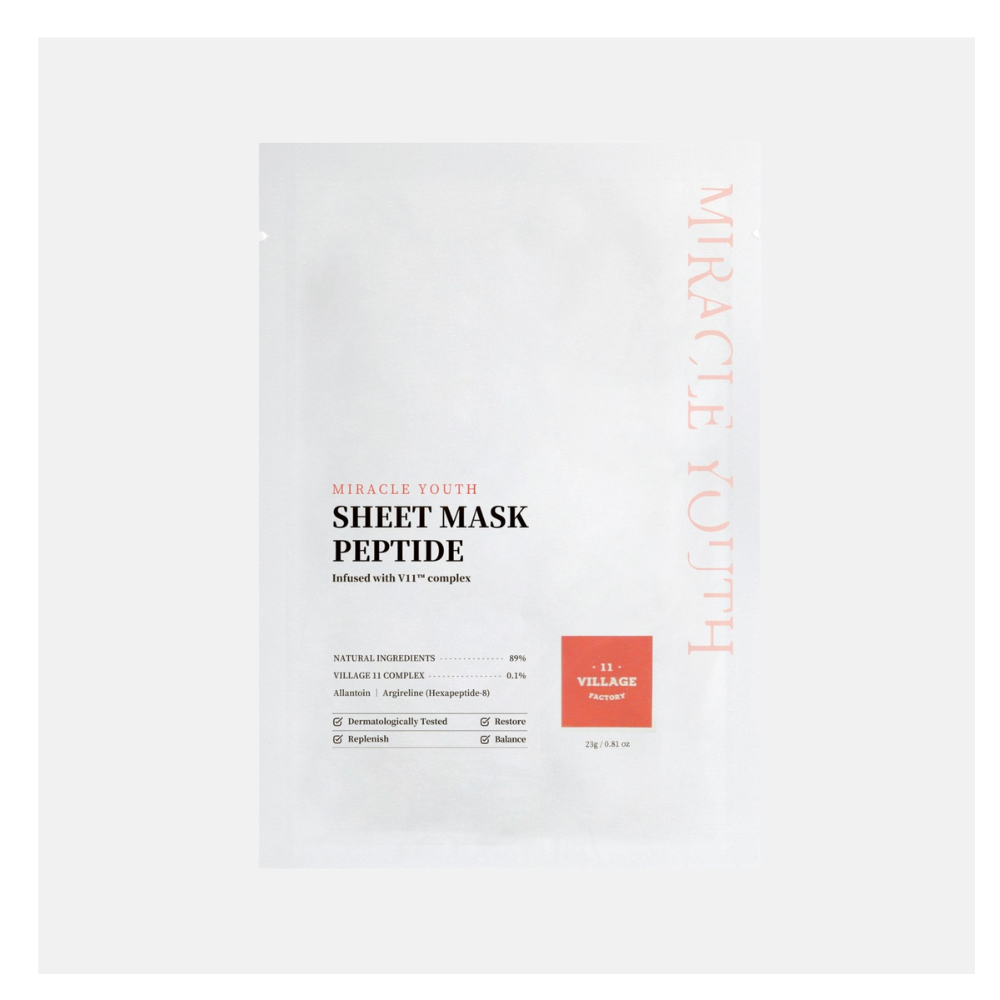 VILLAGE 11 FACTORY Miracle Youth Sheet Mask Peptide, 23g