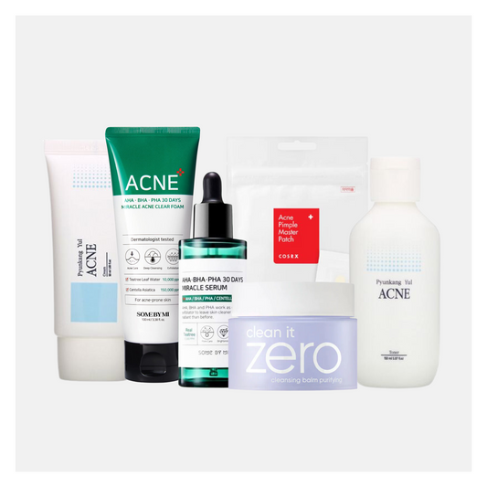 Bundle Acne - Skincare coreana completa per pelli acneiche e grasse, 6 pezzi