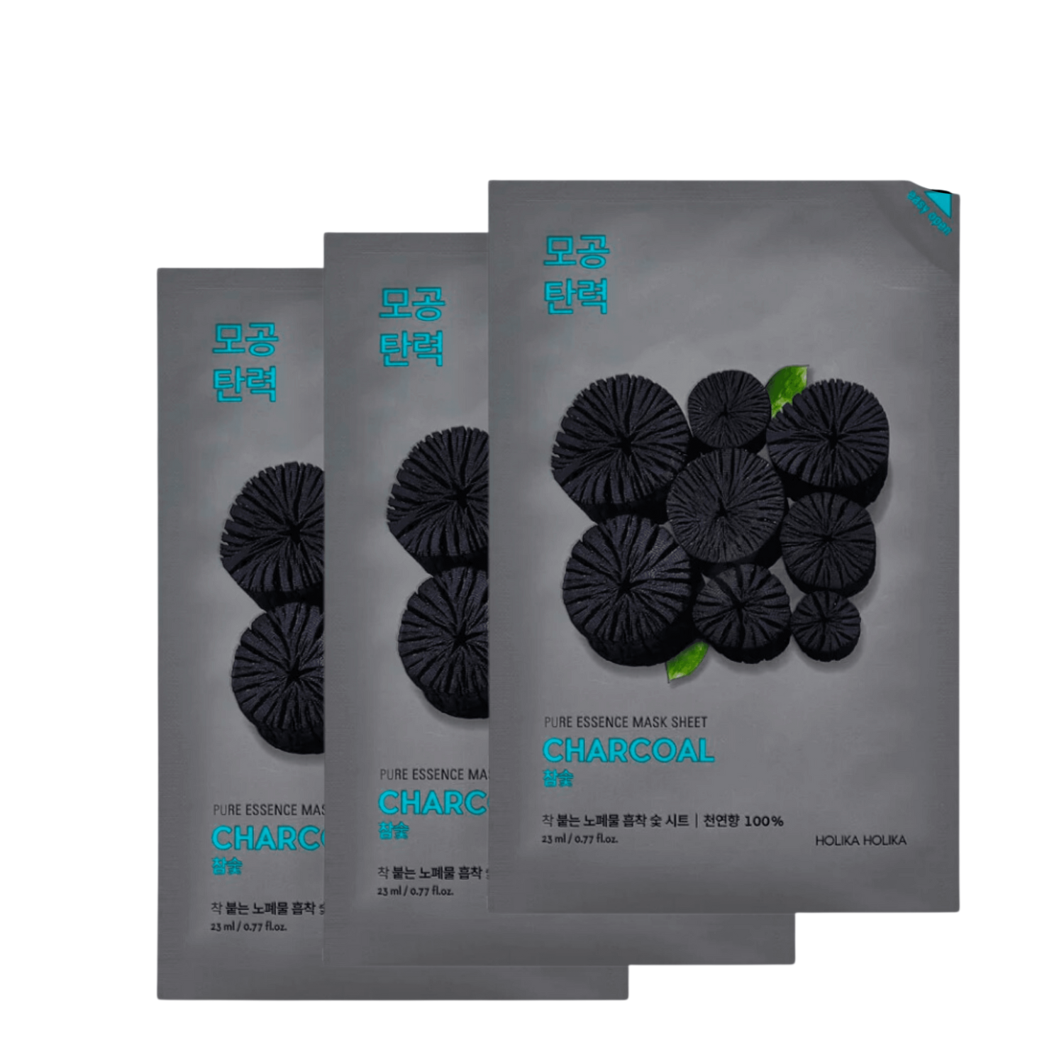 HOLIKA HOLIKA Pure Essence Mask Sheet - Charcoal, 3 pezzi