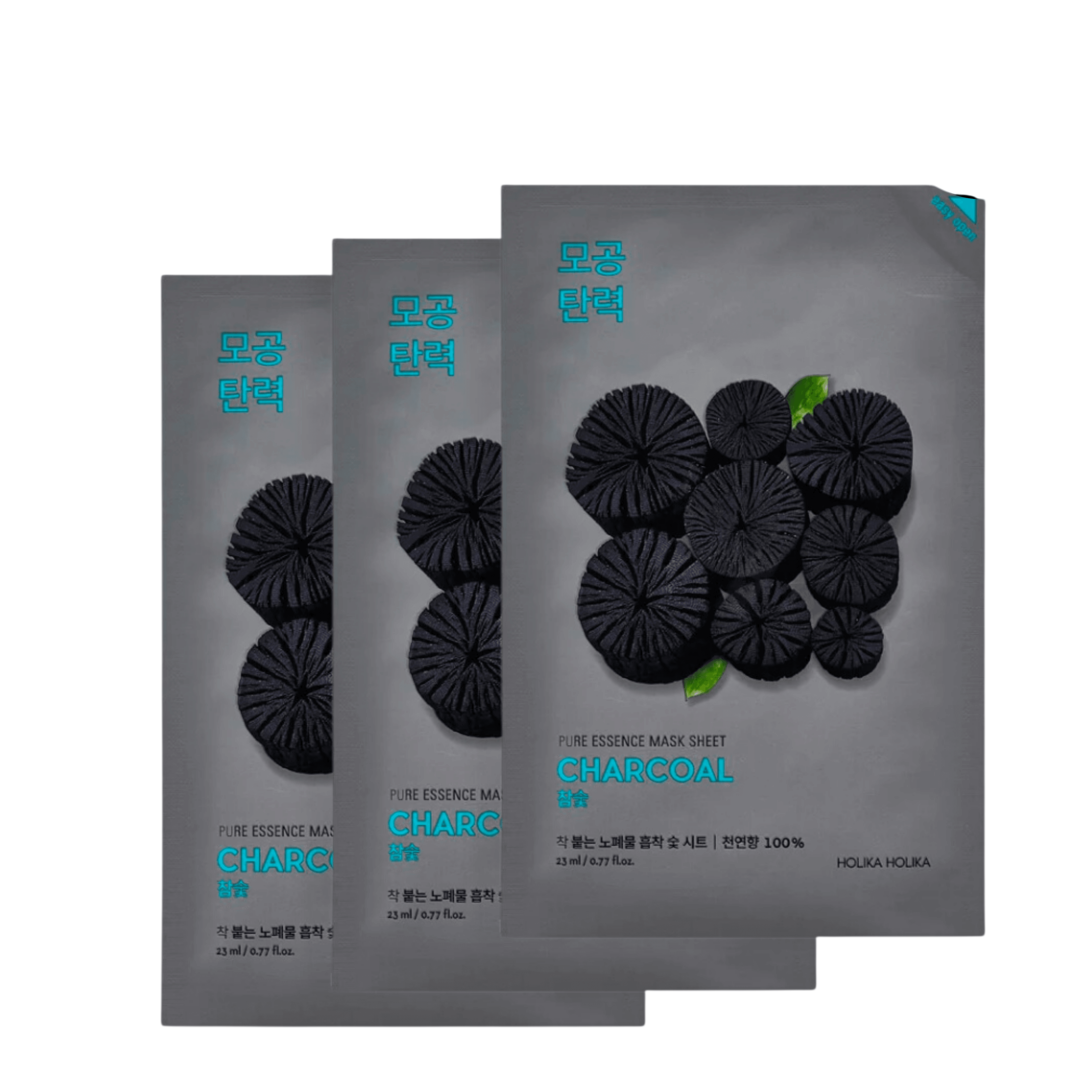 HOLIKA HOLIKA Pure Essence Mask Sheet - Charcoal, 3 pezzi