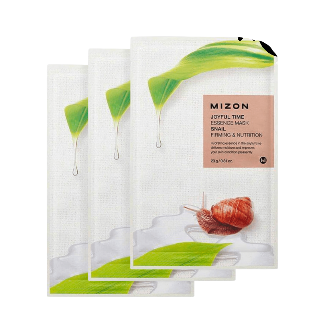 MIZON Joyful Time Essence Mask - Snail, 3 pezzi