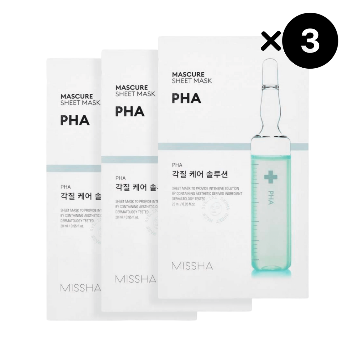 MISSHA Mascure Peeling PHA Sheet Mask, 3 pezzi
