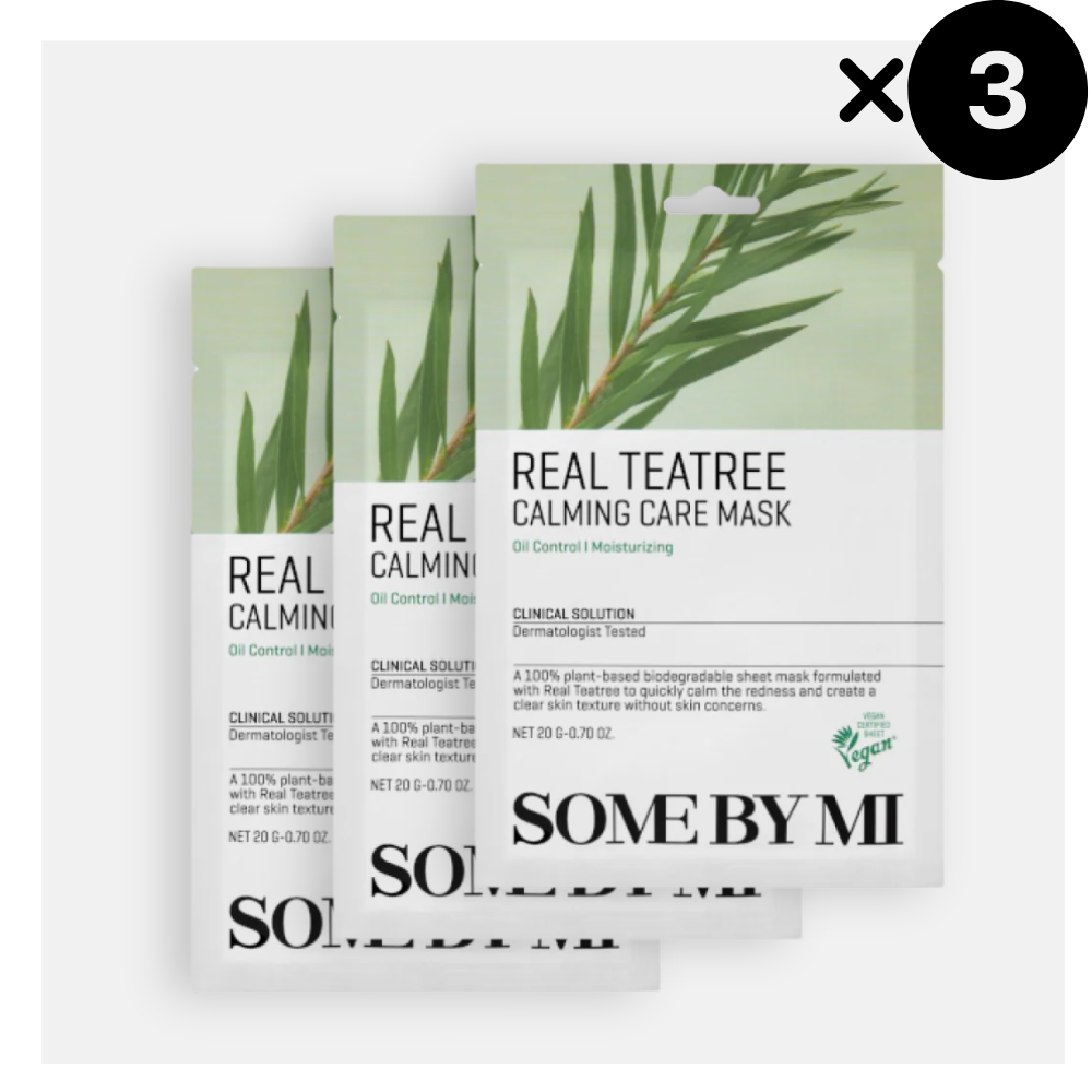 SOMEBYMI Real Tea Tree Calming Care Mask, 3 pezzi