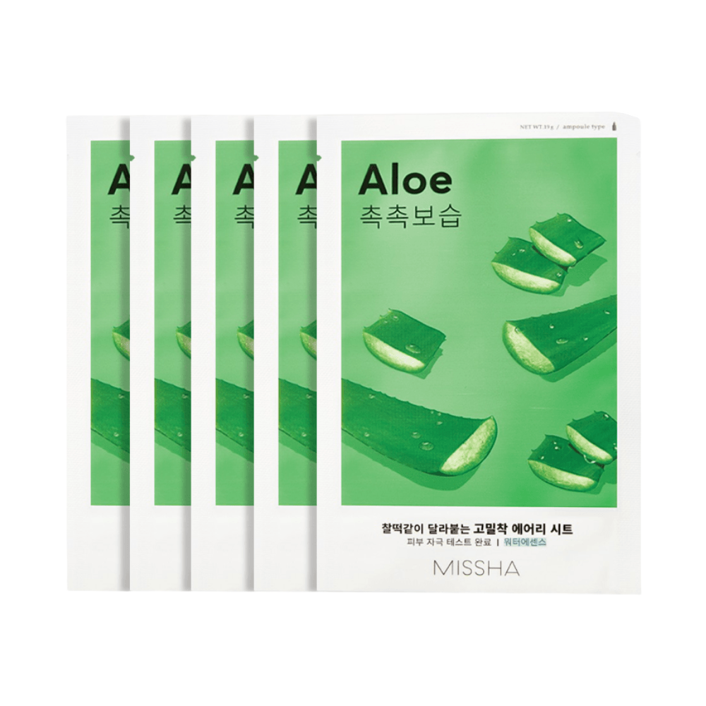 Missha Airy Fit Sheet Mask, Aloe 5 pezzi