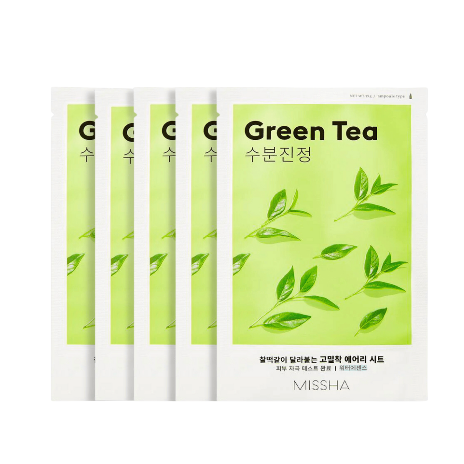 Missha Airy Fit Sheet Mask, Green Tea 5 pezzi