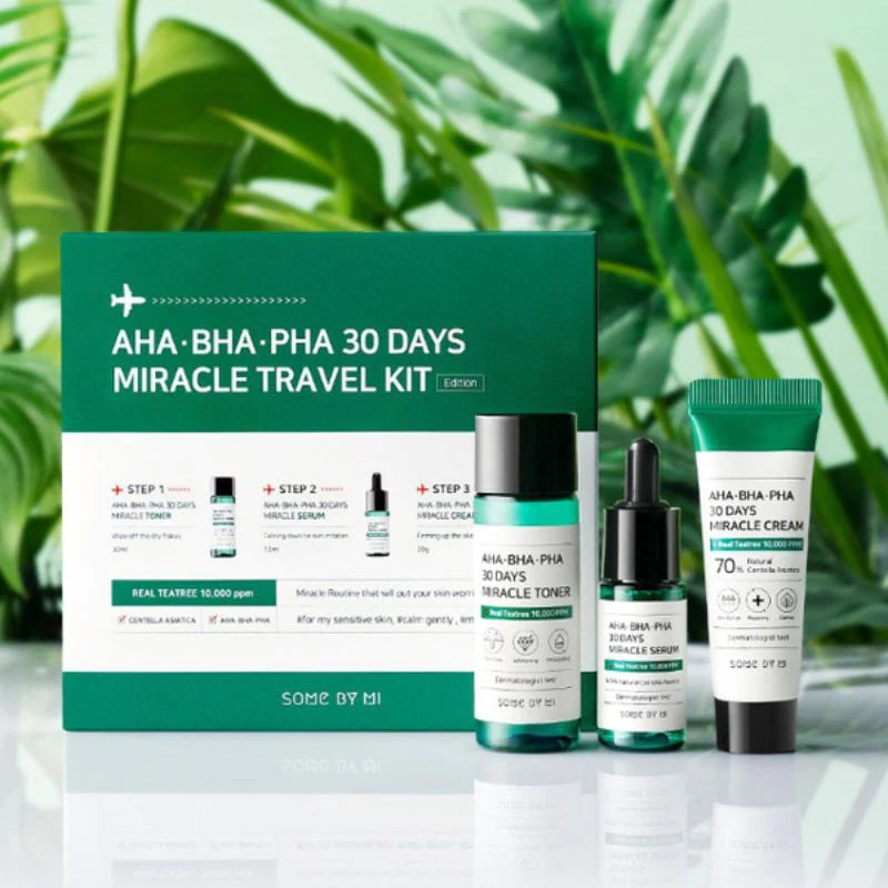 Set - Anti-Acne - SOME BY MI AHA-BHA-PHA 30 Days Miracle Travel Kit, 3 pezzi