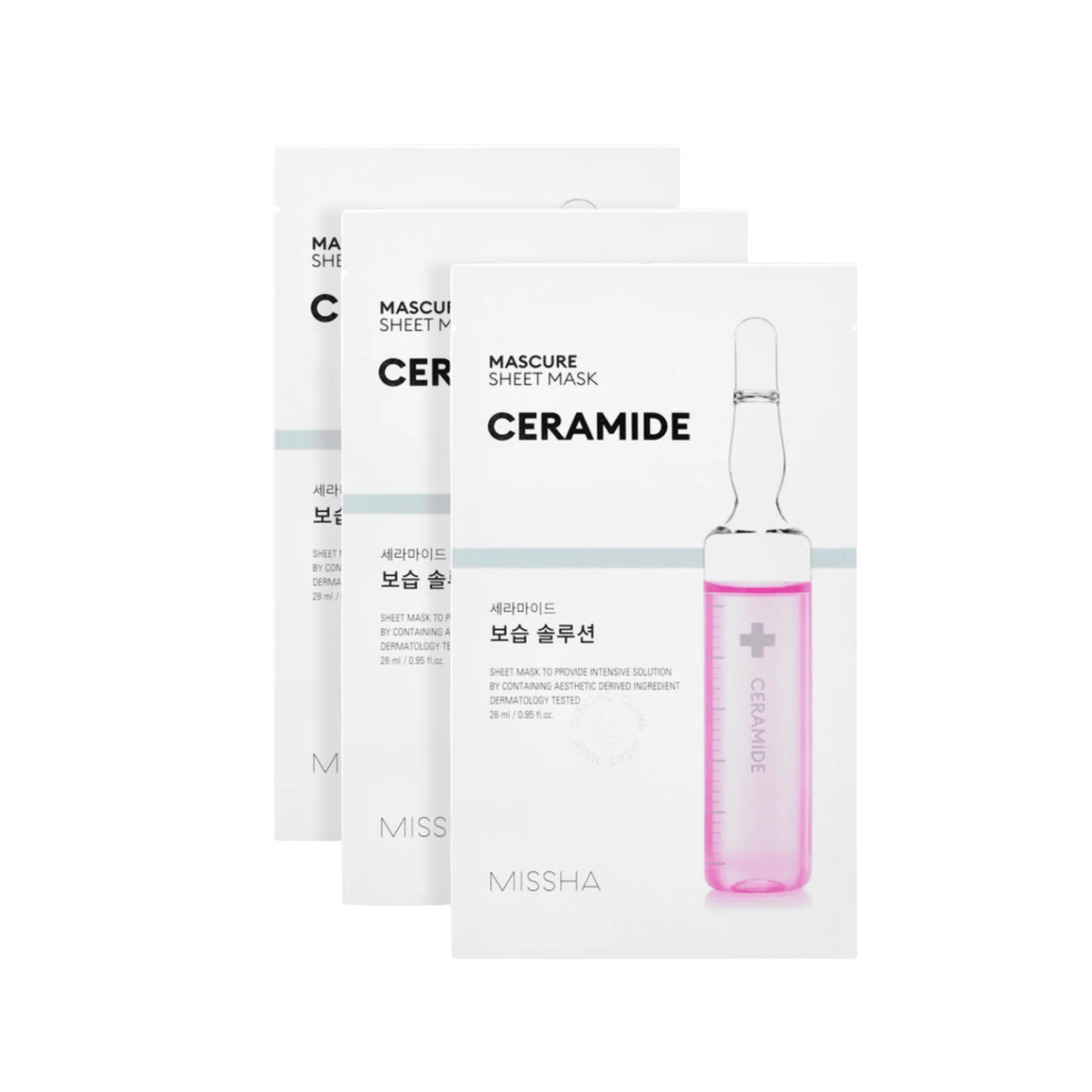 MISSHA Mascure Moisture Barrier Ceramide Sheet Mask, 3 pezzi