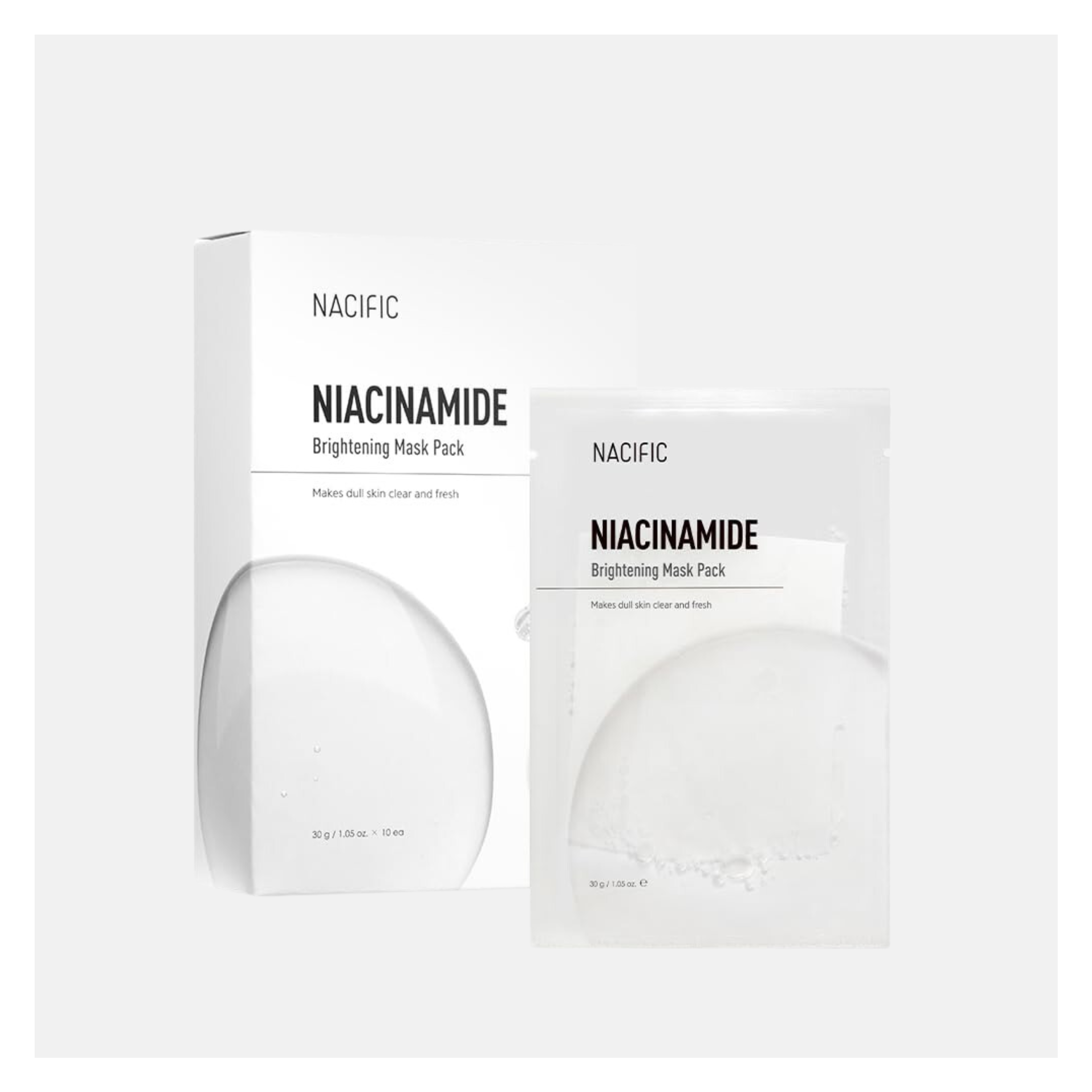 NACIFIC Niacinamide Brightening Mask Pack, 10 pezzi da 30g