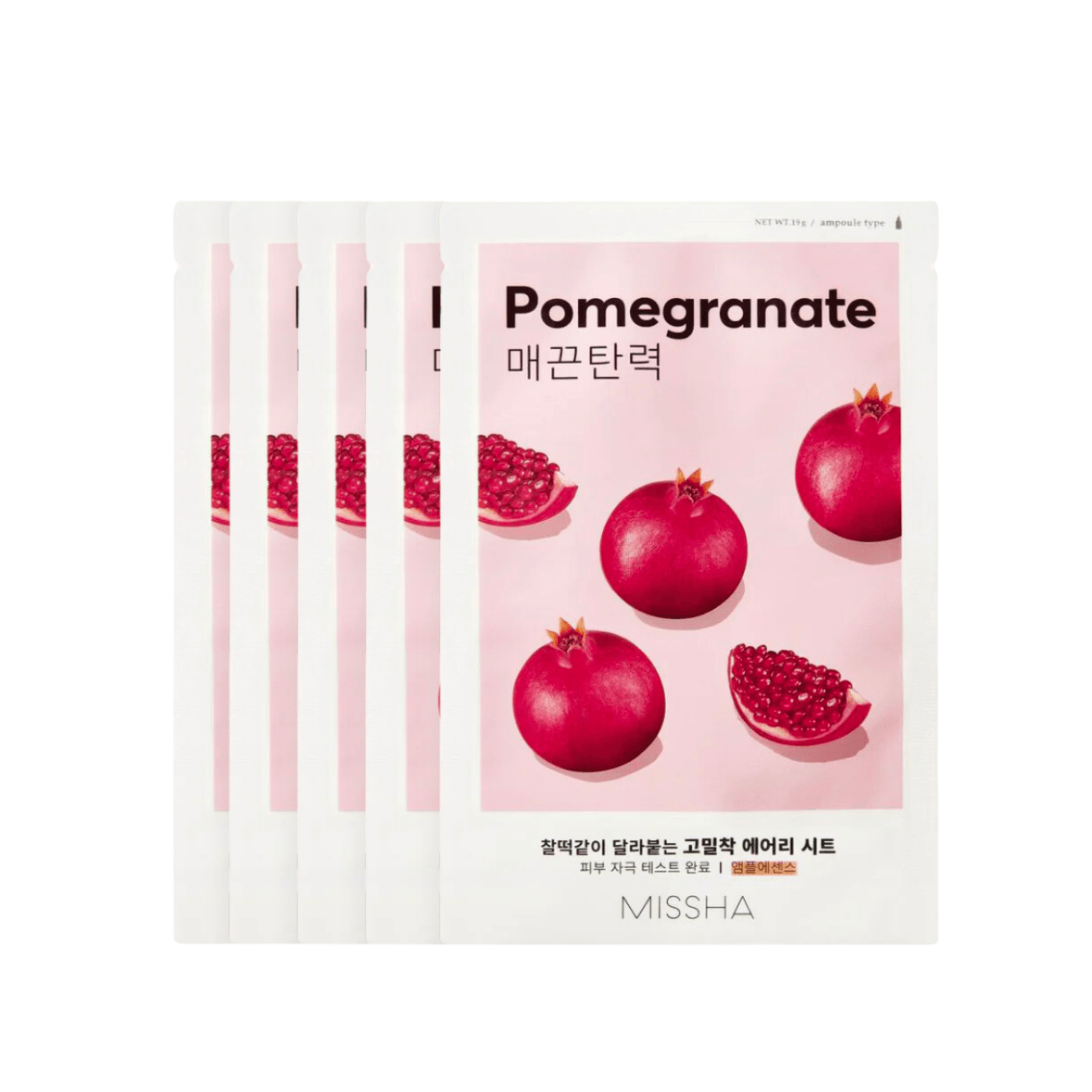 MISSHA Airy Fit Sheet Mask - Melograno, 5 pezzi