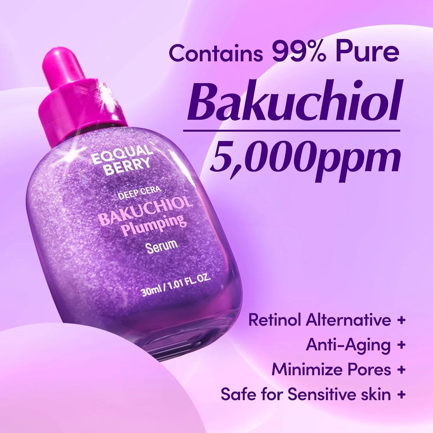 EQQUALBERRY Bakuchiol Plumping Serum, 30ml