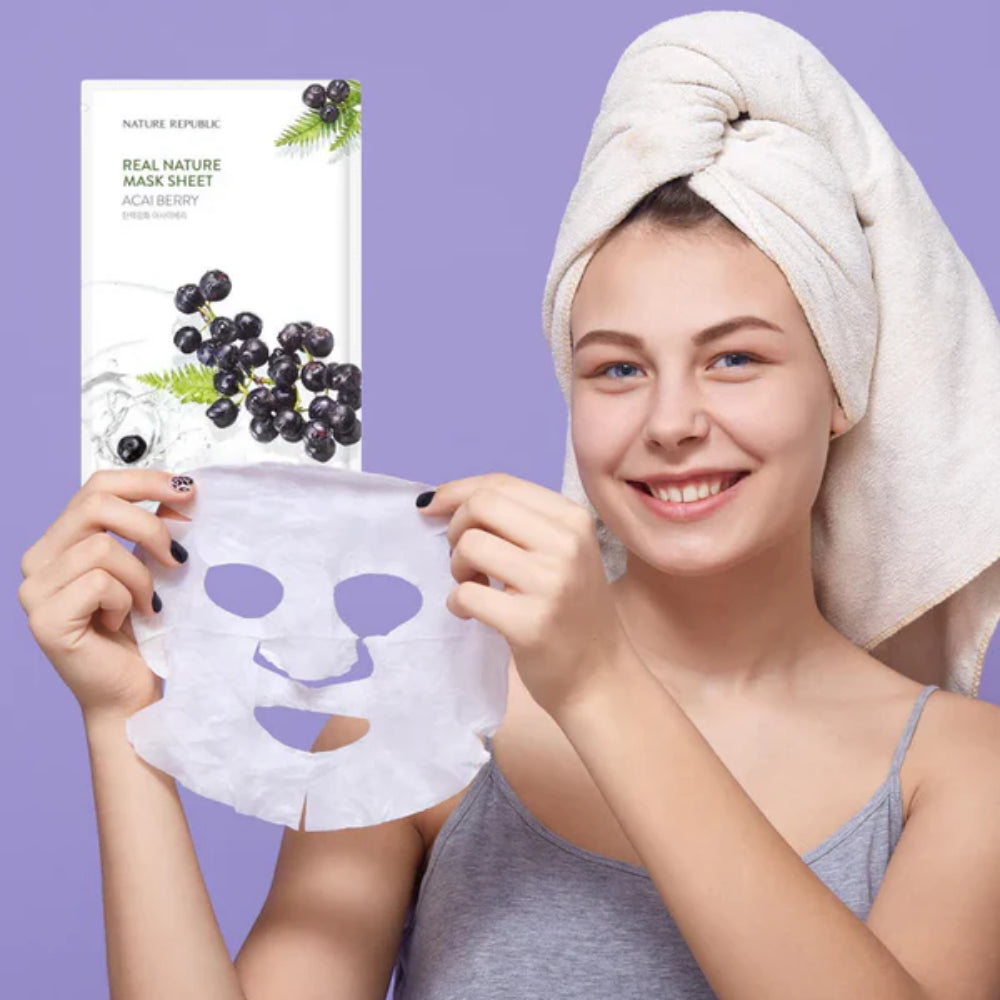 Nature Republic Real Nature Sheet Mask Acai Berry, 23ml