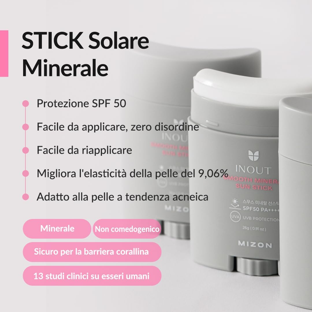 MIZON Inout Smooth Mineral Sun Stick SPF50 PA++++, 26 g