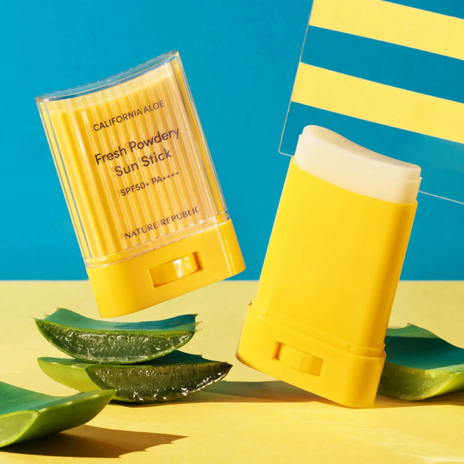 Nature Republic California Aloe Fresh Powdery Sun Stick SPF50+ PA++++, 24g