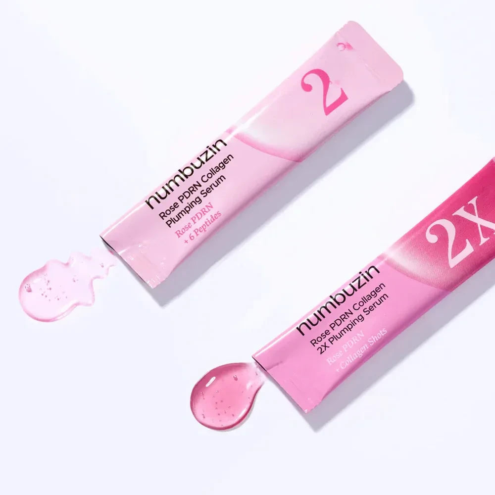 Numbuzin No.2 Rose PDRN Collagen Plumping Serum Duo Mini Kit, 1.2ml x 10