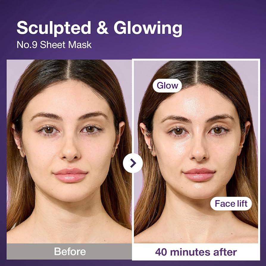 Numbuzin No. 9 NAD Bio Full Face Pack Sheet, 4 pezzi + Fascia liftante