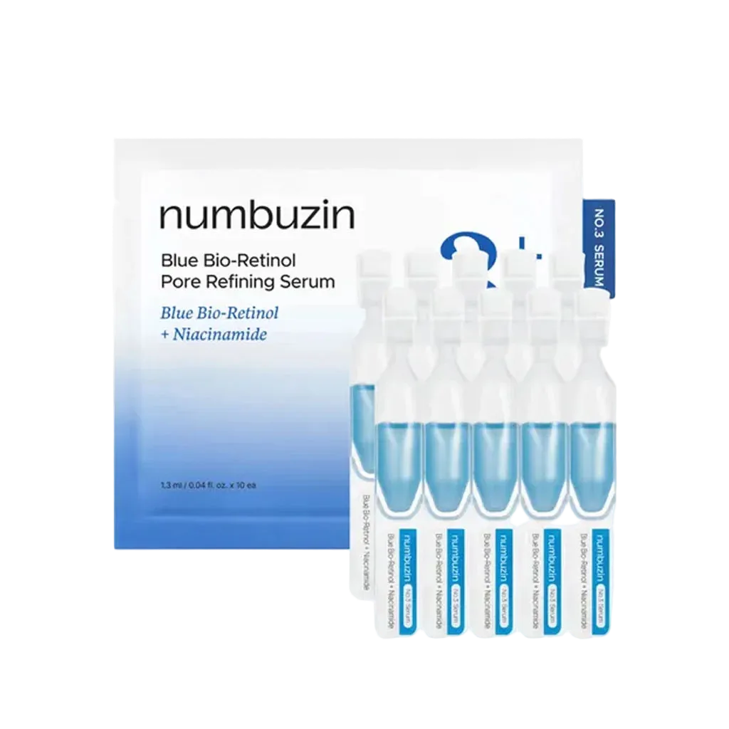 Numbuzin No.3 Blue Bio-Retinol Pore Refining Serum Mini Kit, 1.3ml x 10