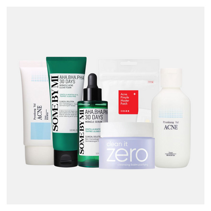 Acne Bundle - Complete Korean skincare for acne-prone and oily skin, 6 pieces