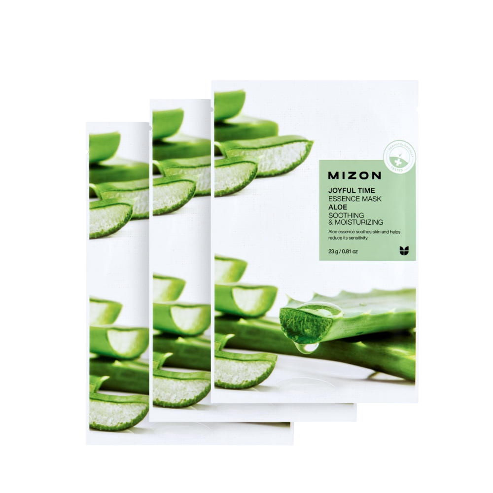 MIZON Joyful Time Essence Mask Aloe, 3 pezzi