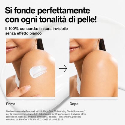 Anua Zero-Cast Moisturizing Finish Sunscreen, SPF50 PA++++, 50ml