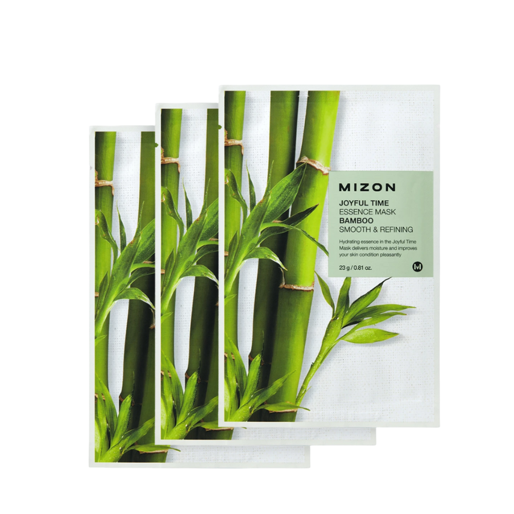 MIZON Joyful Time Essence Mask Bamboo, 3 pezzi