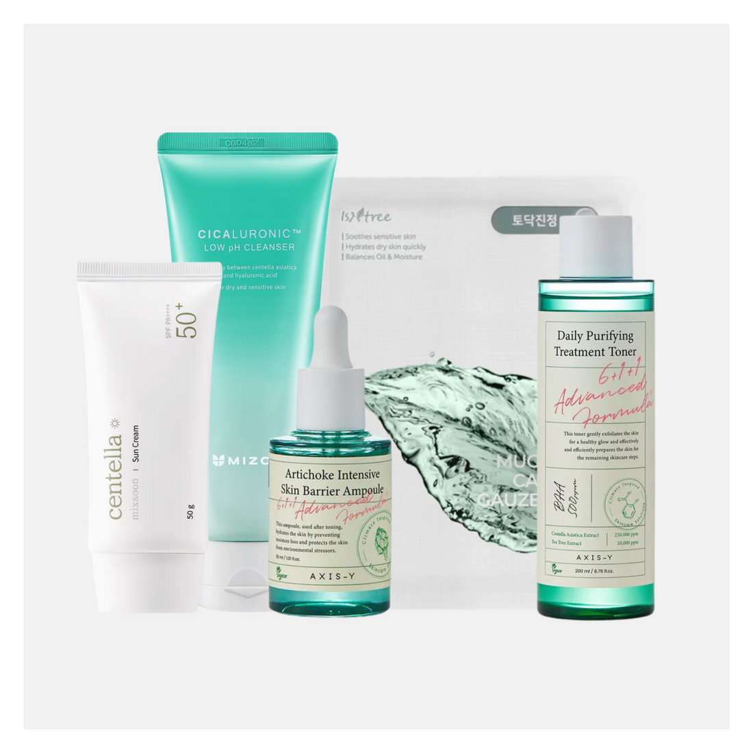 Bundle Acne - Skincare coreana per pelli acneiche e grasse, 5 pezzi