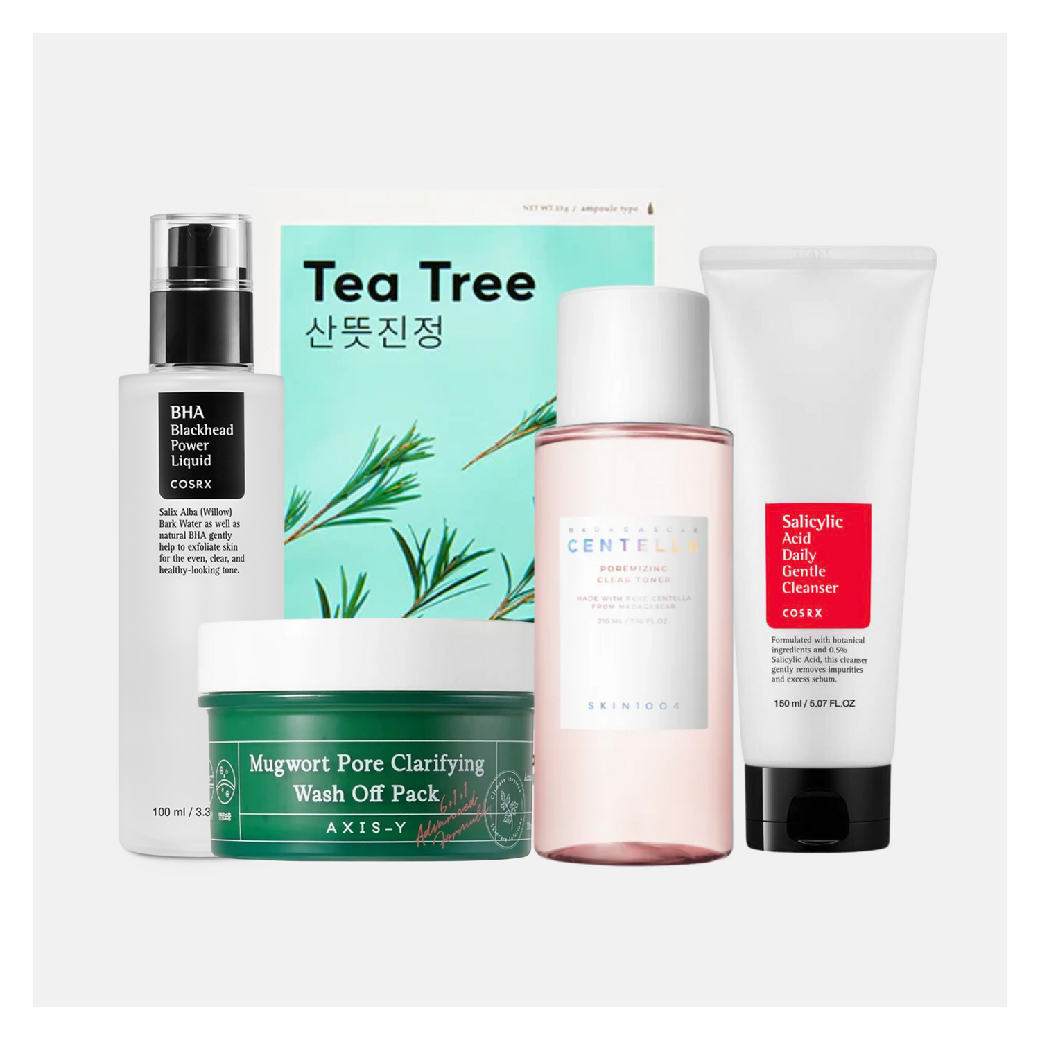 Blackheads and Large Pores Bundle - Complete purifying Korean skincare, 6 pieces