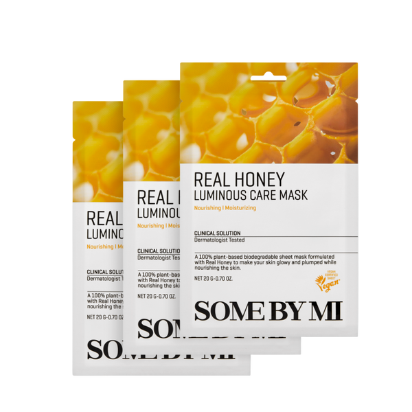 SOMEBYMI Real Honey Luminous Care Mask, 3 pezzi