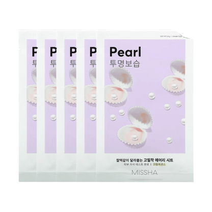 MISSHA Airy Fit Sheet Mask Pearl, 5 pezzi