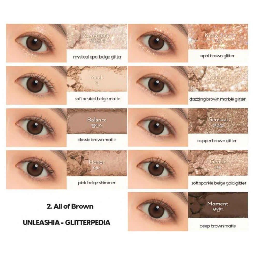 Unleashia - Glitterpedia Eye Palette - 2 All of Brown