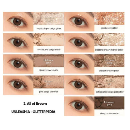 Unleashia - Glitterpedia Eye Palette - 2 All of Brown