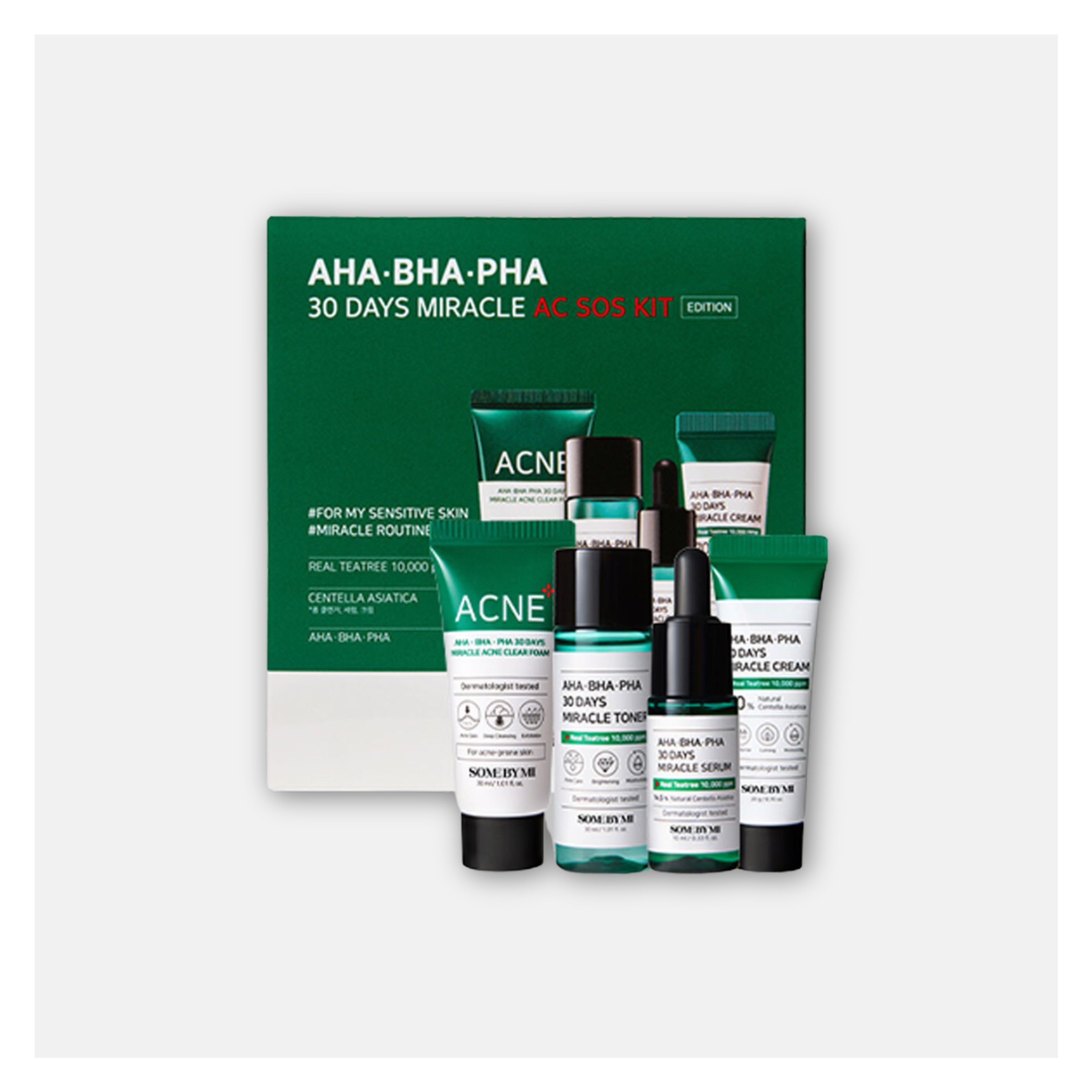 Set - Anti-Acne - SOME BY MI AHA-BHA-PHA 30 Days Miracle Starter Kit, 4 pieces 