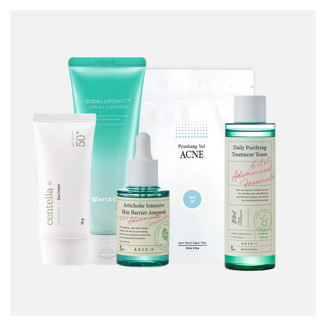 Acne Bundle - Complete Korean skincare for acne-prone and oily skin, 6 pieces