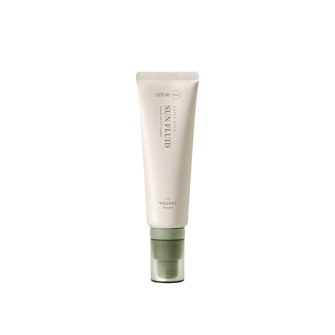 VILLAGE 11 FACTORY Daily Mild Sun Fluid, SPF 50+ PA++++, 50ml