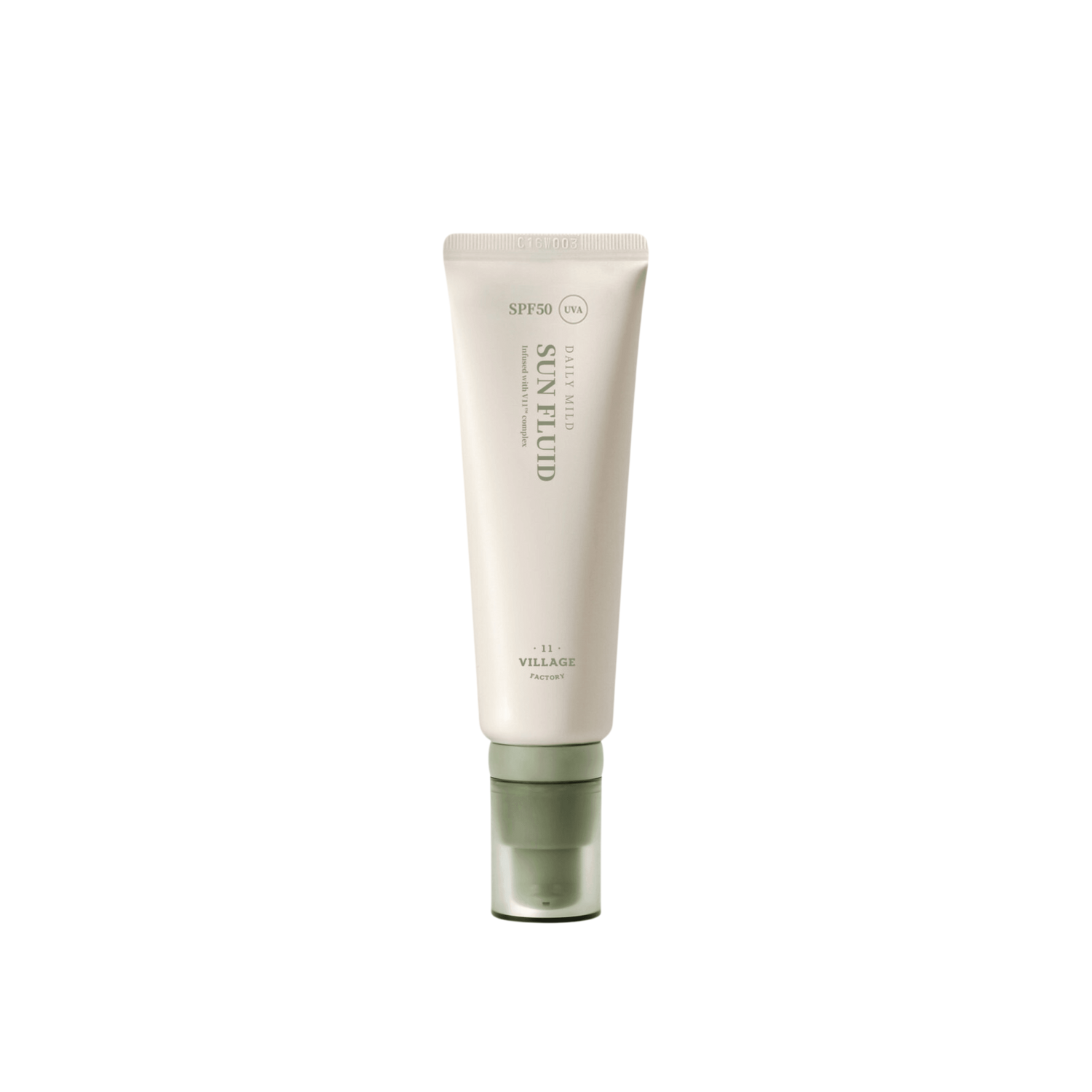 VILLAGE 11 FACTORY Daily Mild Sun Fluid, SPF 50+ PA++++, 50ml
