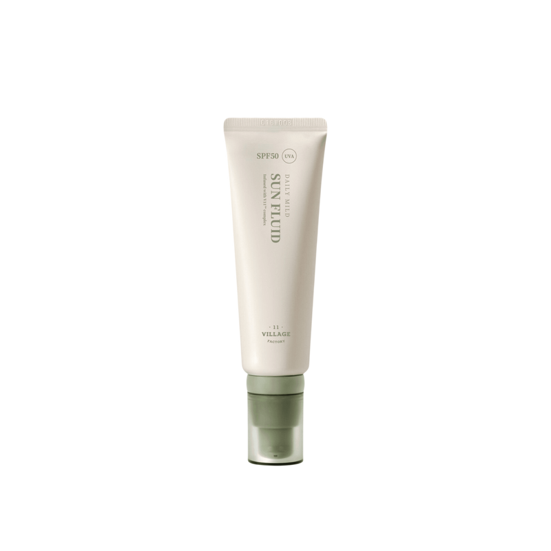 VILLAGE 11 FACTORY Daily Mild Sun Fluid, SPF 50+ PA++++, 50ml